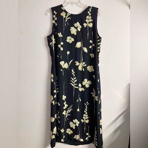 Women’s Sleeveless Midi Floral Dress, Size 12, Black/Cream, Josephine Chaus